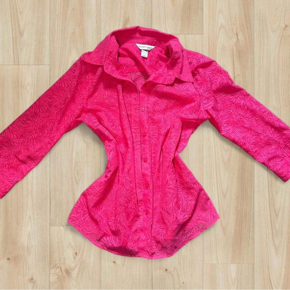vintage Christopher & Banks pink button-up blouse